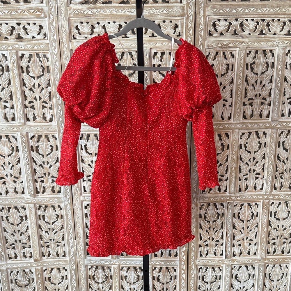For Love & Lemons Red Polka Dot Women's Top - Picture 3 of 3